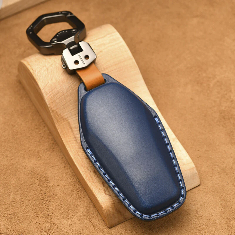 Luxury Leather Car Key Case Cover Fob Shell for BYD - Image 3