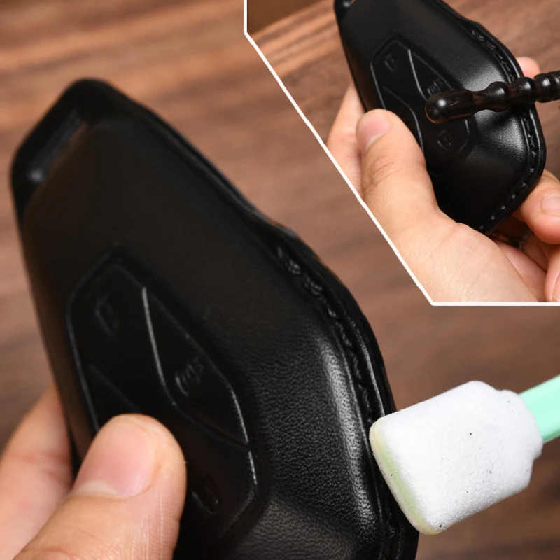 Luxury Leather Car Key Case Cover Fob Shell for BYD - Image 9