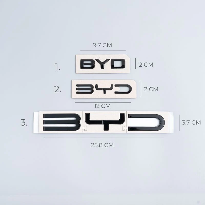 Rear Bumper Glossy Black Badges LOGO for BYD - Image 10